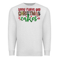 Oatmeal Heather Snowflakes and Christmas cakes Premium Sweatshirt - JahusDesignShop