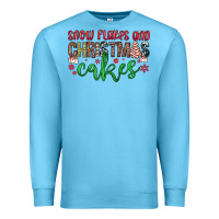 Ocean Blue Snowflakes and Christmas cakes Premium Sweatshirt - JahusDesignShop