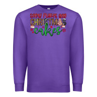 Purple Snowflakes and Christmas cakes Premium Sweatshirt - JahusDesignShop