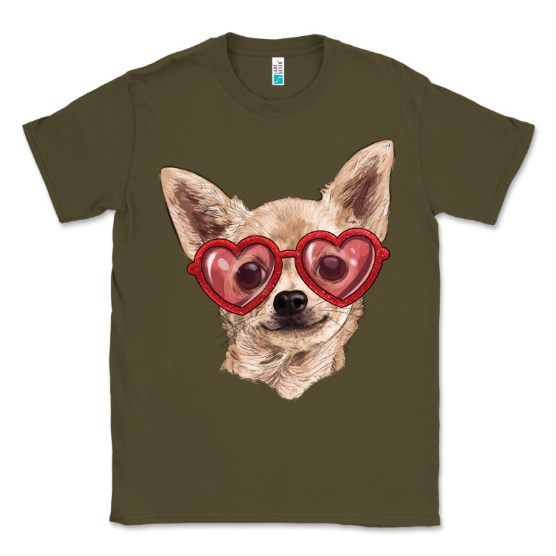 Chihuahua Dog With Love Glasses Classic Tee by RanaPortraitStore | Teevron