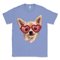 Colony Blue Chihuahua dog with love glasses Classic Tee - RanaPortraitStore