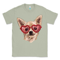 Matcha Chihuahua dog with love glasses Classic Tee - RanaPortraitStore