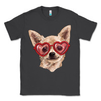 Smoke Chihuahua dog with love glasses Classic Tee - RanaPortraitStore