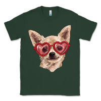 Sports Green Chihuahua dog with love glasses Classic Tee - RanaPortraitStore