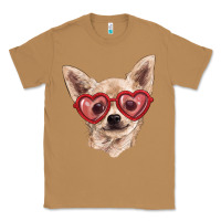 Toasted Coconut Chihuahua dog with love glasses Classic Tee - RanaPortraitStore