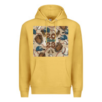 Antique Gold Baseball senior Premium Hoodie - NancyCooperArtShop