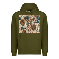 Army Green Baseball senior Premium Hoodie - NancyCooperArtShop