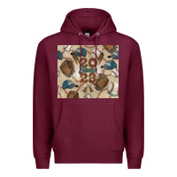Burgundy Baseball senior Premium Hoodie - NancyCooperArtShop