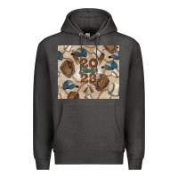 Charcoal Heather Baseball senior Premium Hoodie - NancyCooperArtShop