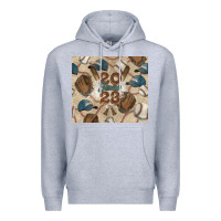 Heather Grey Baseball senior Premium Hoodie - NancyCooperArtShop