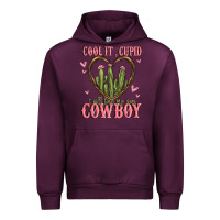 Mauve Wine cool it cupid i will find my own cowboy Urban Hoodie - MaliasSmallBusiness