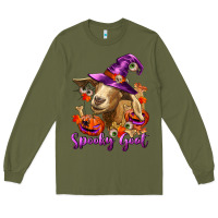 Army Green Spooky Goat Long Sleeve Tee - RanaPortraitStore