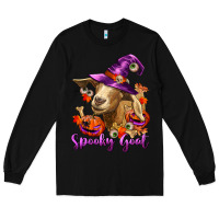 Black Spooky Goat Long Sleeve Tee - RanaPortraitStore