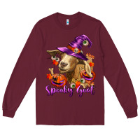 Burgundy Spooky Goat Long Sleeve Tee - RanaPortraitStore