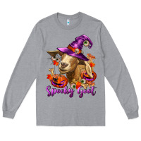 Heather Grey Spooky Goat Long Sleeve Tee - RanaPortraitStore