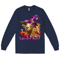 Navy Spooky Goat Long Sleeve Tee - RanaPortraitStore