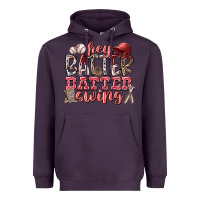 Plum hey batter batter swing Heavyweight Hoodie - RacoonDesign