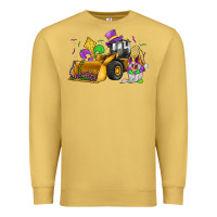 Antique Gold mardi gras gnome bulldozer Premium Sweatshirt - JahusDesignShop