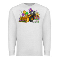 Oatmeal Heather mardi gras gnome bulldozer Premium Sweatshirt - JahusDesignShop