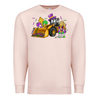 Pale Pink mardi gras gnome bulldozer Premium Sweatshirt - JahusDesignShop