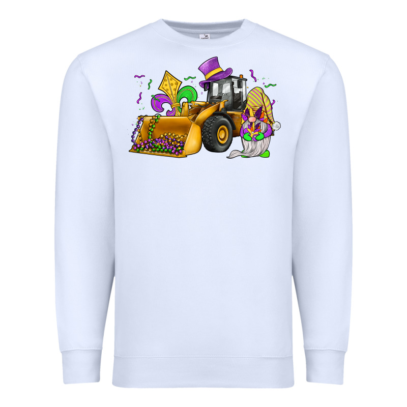 Mardi Gras Gnome Bulldozer Premium Sweatshirt by JahusDesignShop | Teevron