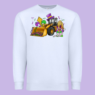 Mardi Gras Gnome Bulldozer Premium Sweatshirt Designed By Jahusdesignshop