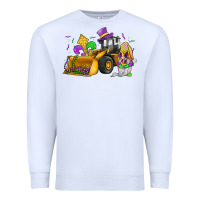 White mardi gras gnome bulldozer Premium Sweatshirt - JahusDesignShop