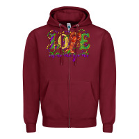 Burgundy love with crawfish mardi gras Zipper Hoodie - RanaPortraitStore