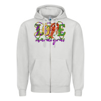 Dove Grey love with crawfish mardi gras Zipper Hoodie - RanaPortraitStore
