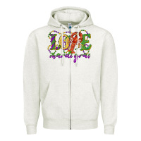 Oatmeal Heather love with crawfish mardi gras Zipper Hoodie - RanaPortraitStore