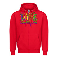 Red love with crawfish mardi gras Zipper Hoodie - RanaPortraitStore