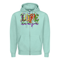 Seafoam love with crawfish mardi gras Zipper Hoodie - RanaPortraitStore