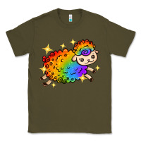 Army Green rainbow sheep with star Classic Tee - texasbilliewilder