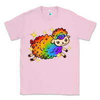 Bubblegum Pink rainbow sheep with star Classic Tee - texasbilliewilder