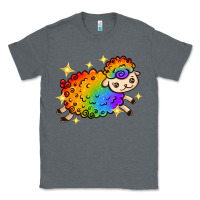 Charcoal Heather rainbow sheep with star Classic Tee - texasbilliewilder