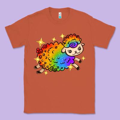 Classic Tee rainbow sheep with star