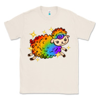 Natural rainbow sheep with star Classic Tee - texasbilliewilder
