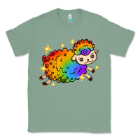 Sage rainbow sheep with star Classic Tee - texasbilliewilder