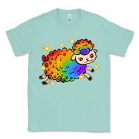Seafoam rainbow sheep with star Classic Tee - texasbilliewilder