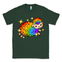 Sports Green rainbow sheep with star Classic Tee - texasbilliewilder