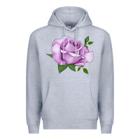 Heather Grey life's little pleasures rose Premium Hoodie - LillyAllenDesigns
