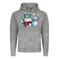 Cloud Rock dental christmas teeth and winter with snowman Vintage Hoodie - AdoDesignShop
