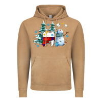 Vintage Camel dental christmas teeth and winter with snowman Vintage Hoodie - AdoDesignShop