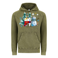 Vintage Olive dental christmas teeth and winter with snowman Vintage Hoodie - AdoDesignShop