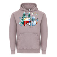 Vintage Zinc dental christmas teeth and winter with snowman Vintage Hoodie - AdoDesignShop