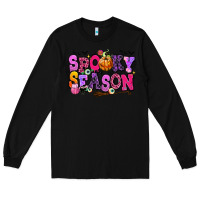 Black Spooky season Halloween Long Sleeve Tee - RanaPortraitStore