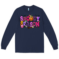 Navy Spooky season Halloween Long Sleeve Tee - RanaPortraitStore