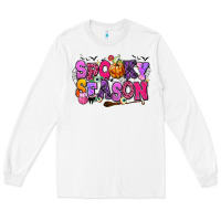 White Spooky season Halloween Long Sleeve Tee - RanaPortraitStore