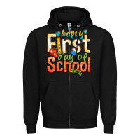 Black happy first day of school Zipper Hoodie - texasbilliewilder