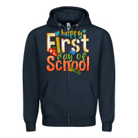Navy happy first day of school Zipper Hoodie - texasbilliewilder
